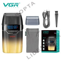 Электробритва VGR V308 GOLD шейвер, двойное лезвие, 9000 RPM, LED Display