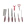 Набор ножей + ножницы на подставке 9 предметов Zepline ZP-027 (Красный)