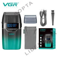 Электробритва VGR V308 GREEN шейвер, двойное лезвие, 9000 RPM, LED Display