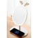 Зеркало овальное с LED подсветкой для макияжа с держателем бижутерии (Белый) (W-27)