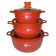 Набір посуду гранітне покриття з силіконовими кришками (8 предметів) Higher Kitchen НК-325 (Червоний)