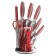 Набор ножей + ножницы на подставке 9 предметов Zepline ZP-027 (Красный)
