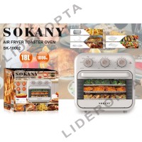 Фритюрниця + духовка Sokany SK-10002 18 літрів 1800 Вт – срібло