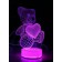 3D лампа Медведь с сердцем